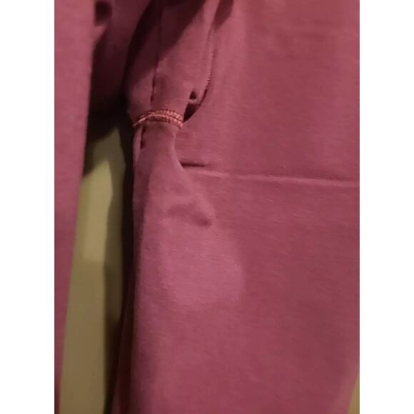 Fishers Finery Size L Tall Organic Cotton Blend Leggings Red Yoga Straight Leg - Picture 8 of 9